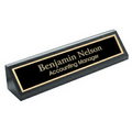 Name Plate Wedge - Black Marble - 10"